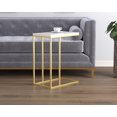 thumbnail image 4 of Safdie & Co. Accent Table C-Shaped Marble Gold Metal, 4 of 4