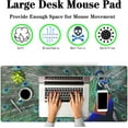 thumbnail image 2 of Computer Mat Blue mats, Large Mousepads Keyboard Mouse Pad, Chic Office Desk Accessories Non-Slip Rubber Base Waterproof with Stitched Edges, 35.4 X 15.7 inch for Work/Game/Office Peacock, 2 of 6