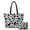 Black Bow Cow Print, variant on Qpednta Pink Bow Pattern Quilted Tote Bag Quilted Shoulder Bag Purse Lightweight with Zipper Large Capacity for Travel Weekend Getaway Office