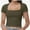 Army green, variant on Women's Square Neck Tops Short Sleeve Crop Tops Workout Summer Clothes Casual Slim Fit T-Shirts