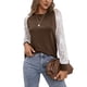 thumbnail image 1 of Blusa de encaje Mujer Mujer Manga larga Cuello redondo Casual Camiseta holgada Top de manga de encaje, 1 of 8