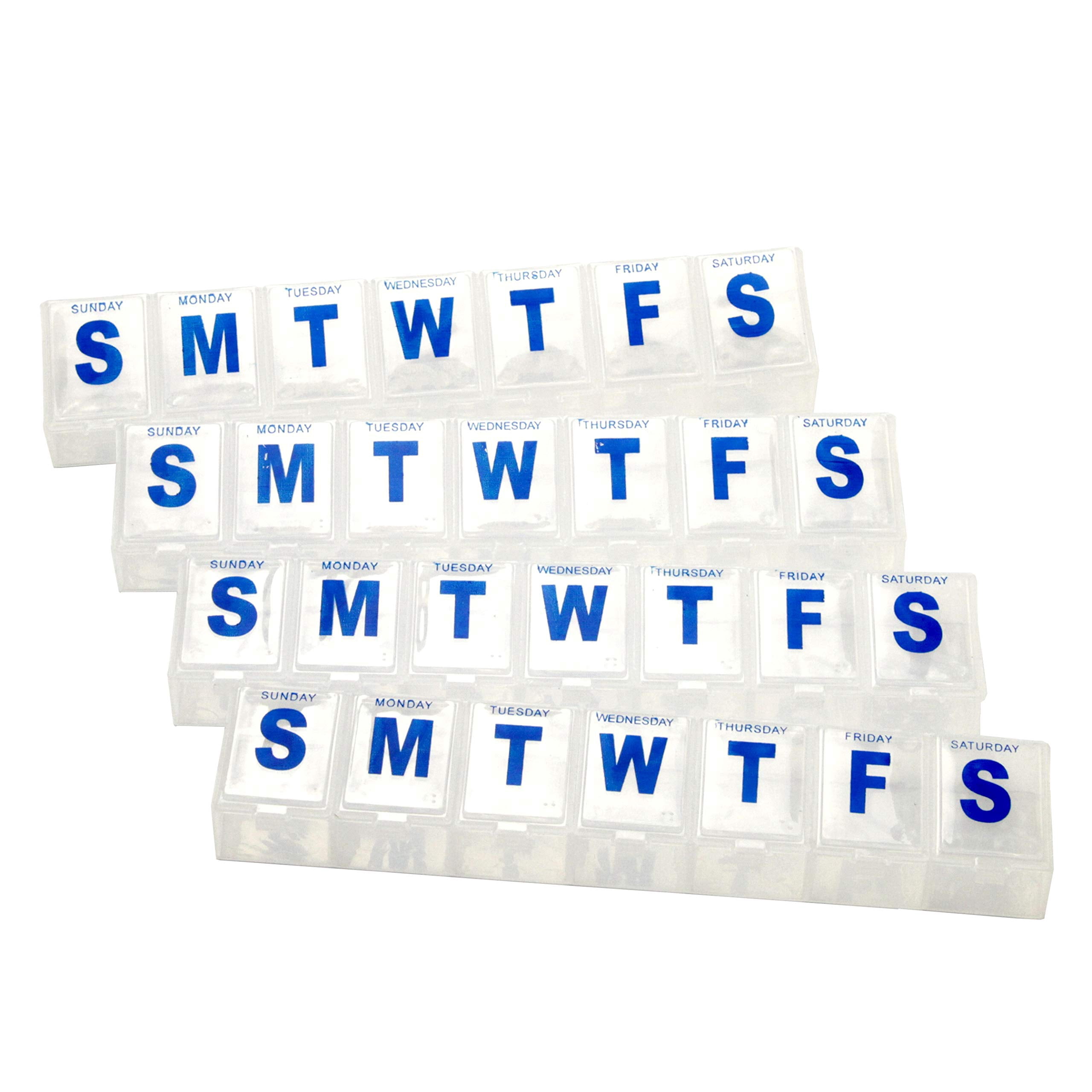 Chef Craft Select Jumbo Pill Organizer, 4 piece set, Clear