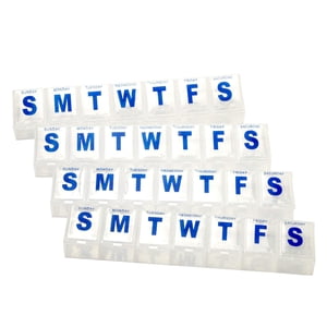 Chef Craft Select Jumbo Pill Organizer, 4 piece set, Clear