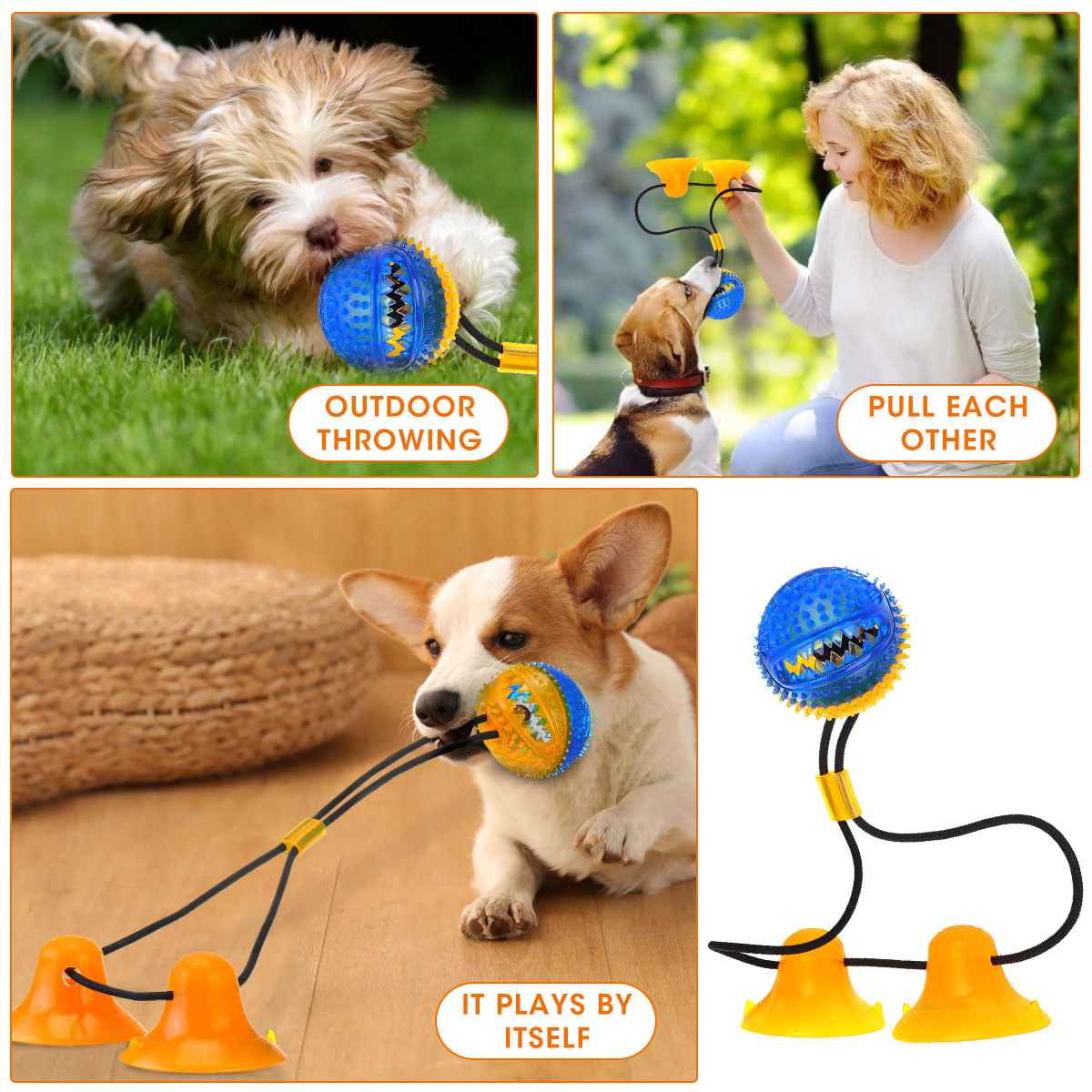 Multifunction Molar Chew Toy Playing Best Gift for Your Pet Pulling CHARMINER Pet Molar Bite Toy Chewing 