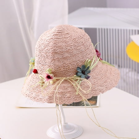 

Lashall Christmas Hats Kids Summer Wreath Beach Sun Protection Hat for 2-8 Years Old Girls(Buy 2 Receive 3)