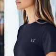 thumbnail image 5 of Dalix Butterfly Cropped Tee Lightweight High Waisted Short Sleeve Summer Shirt Womens in Navy L Large, 5 of 5