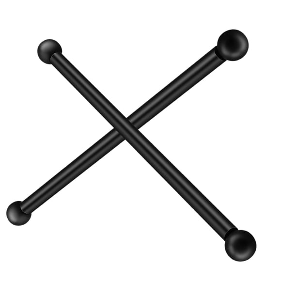 AURARMLET 2Pcs Outdoor Lamp Post Cross Arm Black Metal Ladder Rest Replacement for Patio and Garden