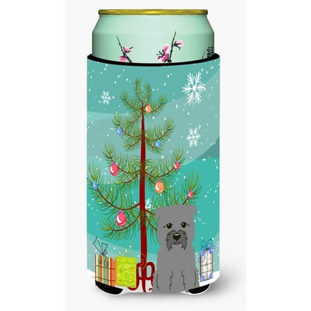 

Carolines Treasures BB4184TBC Merry Christmas Tree Glen of Imal Grey Tall Boy Beverage Insulator Hugger Tall Boy