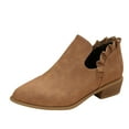 thumbnail image 1 of HBFAGFB Bottines pour Femmes à Bout Pointu Chaussures d'Automne Polyvalentes Marron Taille 42, 1 of 7