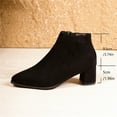thumbnail image 4 of Womens Ankle Boots Casual Fall Winter Dress Suede Pointed Toe Block Heel Zip up Short Chelsea Booties, 4 of 6