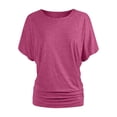 thumbnail image 5 of Up to 65% off Xunlbb Blouses for Women Short Sleeved Solid Color Casual Loose Fitting Women's Top Womens Trendy Tops, S-3XL, 5 of 6