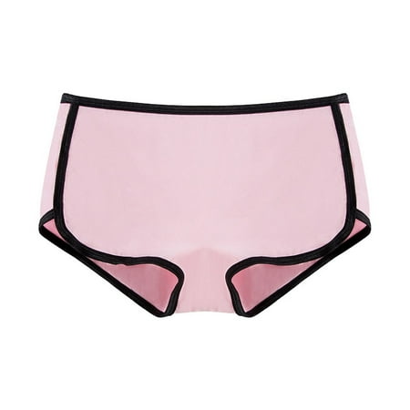 BUYISI Womens Cotton Boxer Briefs Breathable Sports Comfortable Underwear Soft Panties Seamless Ladies Plus Size Briefs Pink M