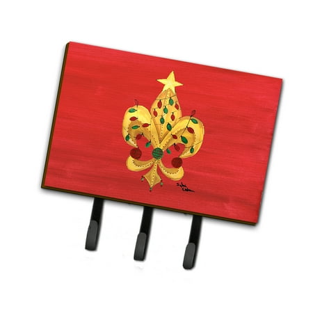 

Carolines Treasures 8185TH68 Christmas Fleur de lis Tree with lights Leash or Key Holder Triple multicolor