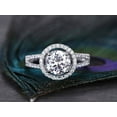 thumbnail image 4 of Unique 2.00 Ct Round cut Halo Moissanite Diamond Wedding Ring with 18k Gold Plating, 4 of 5