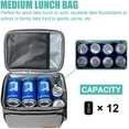 thumbnail image 3 of Tiblue Insulated Reusable Lunch Box for Office Work School Picnic Beach, Leakproof Freezable Cooler Bag with Adjustable Shoulder Strap (Medium, Black & White Stripes), 3 of 18