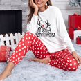 thumbnail image 2 of Pijamas de casa para mujer, traje de manga larga con estampado navideño europeo y americano, otoño e invierno, novedad de 2024, 2 of 5