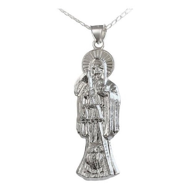 JOYARIS Collar Medalla Gigante Santa Muerte Hueco Plano En Plata 925 DM ...
