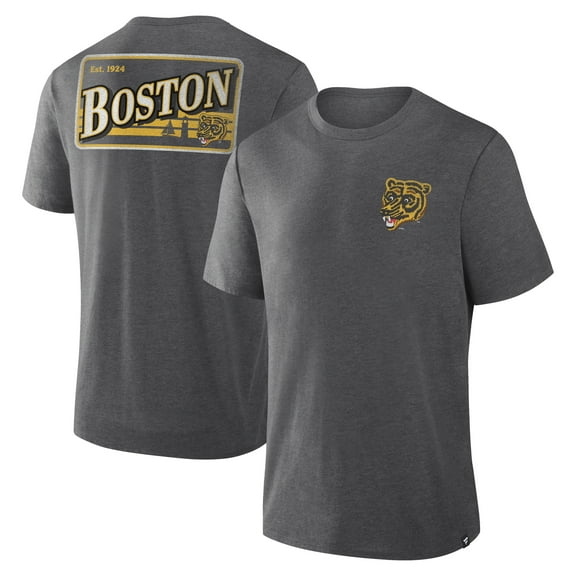 Men's Fanatics Heather Charcoal Boston Bruins Fan Lanes Tri-Blend T-Shirt