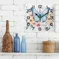 thumbnail image 3 of Butterfly on Flowers Wall Clock Square Silent Non-Ticking Battery Operated Retro 7.78" Clock Home Kitchen Office Decoration, 3 of 7