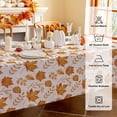 thumbnail image 2 of Romanstile Fall Tablecloth Rectangle, Thanksgiving Maple Leaf Orange Table Cloth, Waterproof Satin Resistance Table Cover for Dining, Kitchen, Party Decorations (60 x 84 inch), 2 of 8