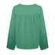 thumbnail image 5 of Blusa de manga larga informal con botones de tubo abierto de color sólido con cuello redondo para mujer Fridja  hkj884, 5 of 5