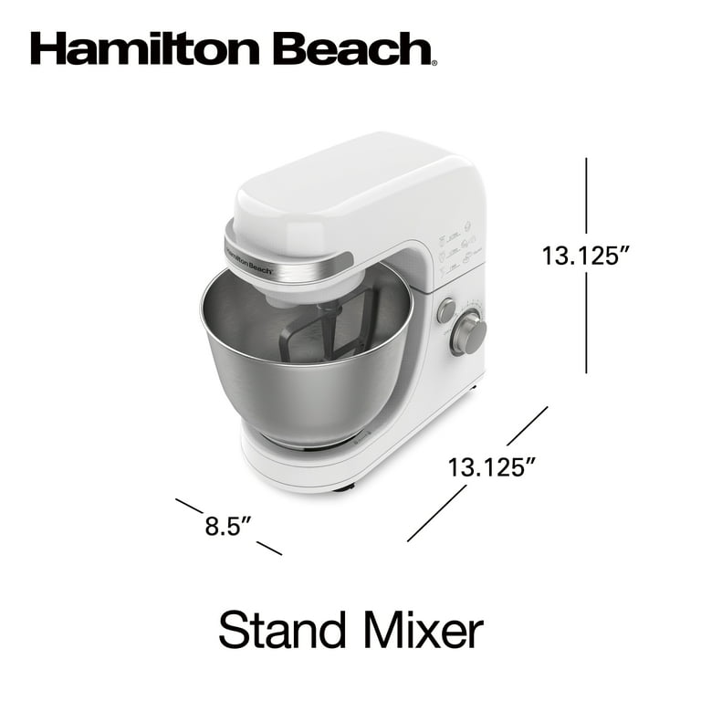 Hamilton Beach Stand Mixer, 7 Speeds, 4 Quart Capacity, Silver, 63385
