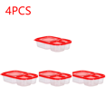 thumbnail image 1 of 1-4pcs PP Microwave Lunch Box Reusable Dinnerware Food Storage Container School Office Portable Bento Box Lunch Case Red 4PCS, 1 of 6