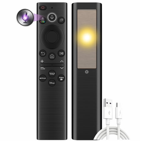 Replacement for Samsung Remote Control for Smart TV, Rechargeable Samsung Solar TV Remote 2025-2018, Universal, Fast Charging, Solarcell, Free USB C Cable, Voice, Bluetooth