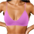 thumbnail image 2 of qolati Sports Bras for Women Adjustable Spaghetti Strap Backless Bralette Ribbed Knit Padded Workout Gym Yoga Bras Tops Everyday Wireless Bras Purple M, 2 of 5