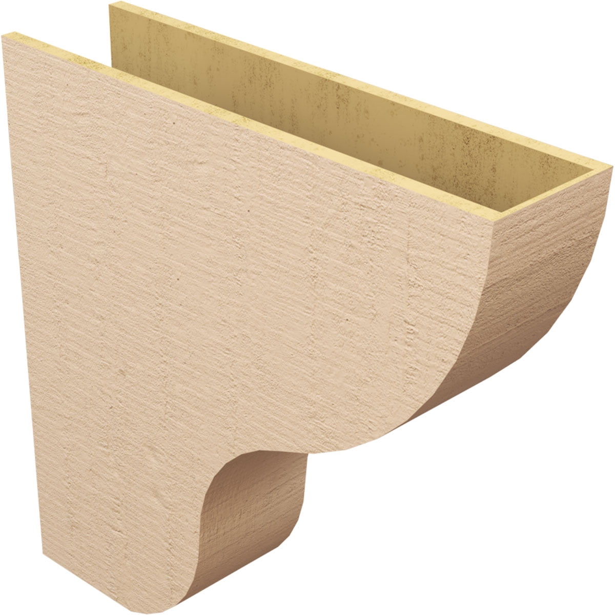 9"W x 36"D x 36"H Thin Greensboro Rough Cedar Woodgrain TimberThane Corbel, Primed Tan