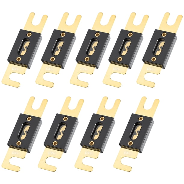 9uds 130A Dorado Tono ANL Fusible Universal para Coche Vehículo Camión Audio