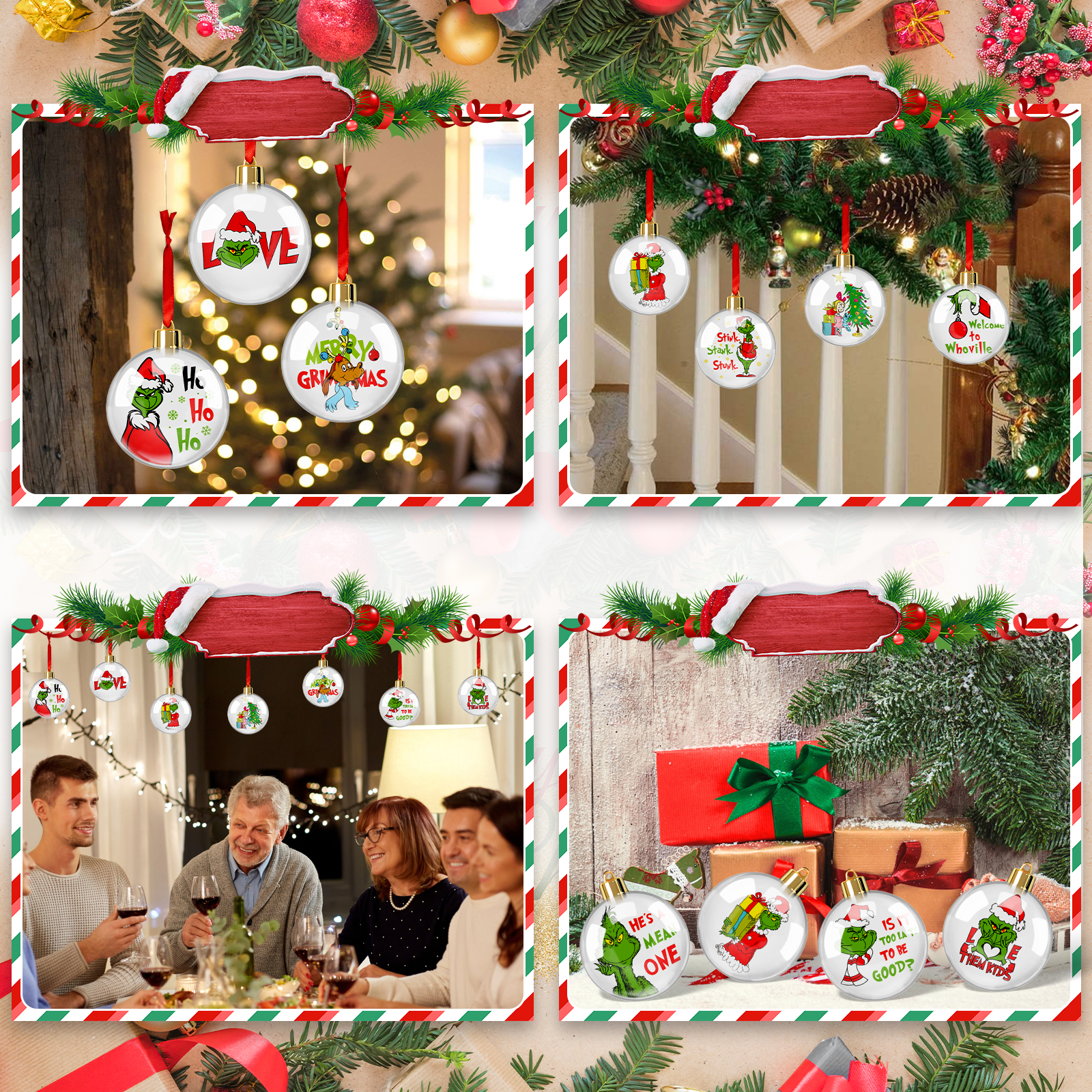 GuassLee 10-Pack Clear Acrylic Christmas Ball Ornaments photo 6