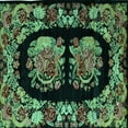 thumbnail image 1 of Ahgly Company Indoor Square Medallion Turquoise Blue French Area Rugs, 8' Square, 1 of 4