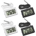 thumbnail image 1 of Mini LCD Digital Thermometer Temperature with Temperature Sensor Tester for Aquarium Freezer Fridge (2X Black 2X White), 1 of 5