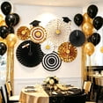 thumbnail image 1 of Hanging Paper Fans Party Decorations Set 8pcs Gold Foil Rosettes Backdrop Decor Foldable Party Wall Ceiling Hanging Ornaments For Birthday Wedding Graduation Baby Shower Event Display, 1 of 6