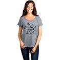 thumbnail image 2 of Thread Tank Courage Be Kind Women's Relaxed Slouchy Dolman T-Shirt Tee Heather Grey Small, 2 of 4