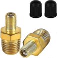 thumbnail image 1 of Brass 1/4" NPT to Schrader Valve Adapter for Air Pump 2pcs Pack, 1 of 5