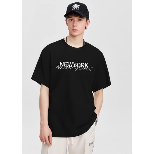 Men's Fashion Trend Casual NEW YORK Print Short Sleeve T-Shirt, Comfortable And Versatile Tee For Adult, Men, Women, Teen, Teenager, Adolescent, Youth