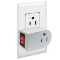 thumbnail image 1 of Elink - Grounded Wall Outlet Adapter, Illuminated Power Switch, White, 1 of 3