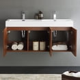 thumbnail image 7 of Fresca Vista 48" Walnut Wall Hung Double Sink Modern Bathroom Cabinet with Integrated Sink, 7 of 7
