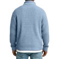 thumbnail image 5 of Huankd Men Quarter Zip Pullover Sweaters Casual Stand Collar Thermal Long Sleeve Sweatshirt 1/4 Zipper Winter Warm Polo Sweater Light Blue L, 5 of 5