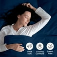 thumbnail image 5 of ROYALE LINENS - 4 Piece California King Bed Sheet - Brushed Microfiber 1800 Bedding - 1 Fitted Sheet, 1 Flat Sheet, 2 Pillow case - Wrinkle & Fade Resistant Sheet Set (Navy, California King), 5 of 10