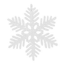 6PC Sparkly Snowflake Ornaments For Christmas Tree Plastic Flake Decor With Glitter Powder Hollow Design Hanging Decorations For Xmas Holiday Home 3.94 Inch