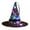 Black, variant on Halloween Light Up Witch Hat for Kids Adults Cartoon Pumpkin Print LED Light Wide Brim Wizard Hats for Cosplay