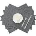 thumbnail image 3 of VECELO Washable Woven Placemats, Non-Slip Durable Heat-Resistant Stain Resistant Table Runners for Dining Table ,Kitchen Table, Set of 4, Grey, 3 of 7
