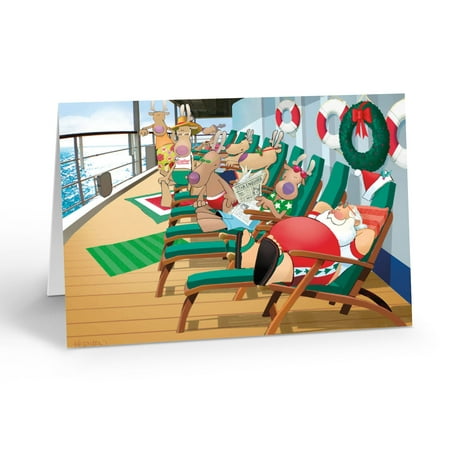 Cruise Ship Lounging Christmas Card - 5