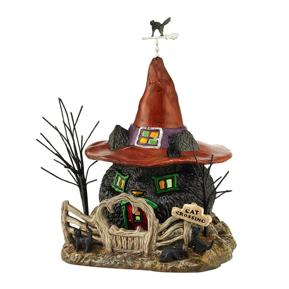 Dept 56 Halloween Village 4044877 Black Cat Shack Lighted