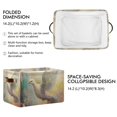 thumbnail image 3 of WOBOGO Dove Of Peace Square Storage Basket with Waterproof Canvas and PE Lining Durable PU Leather Handles 14.2×10.2×8.3in, 3 of 9