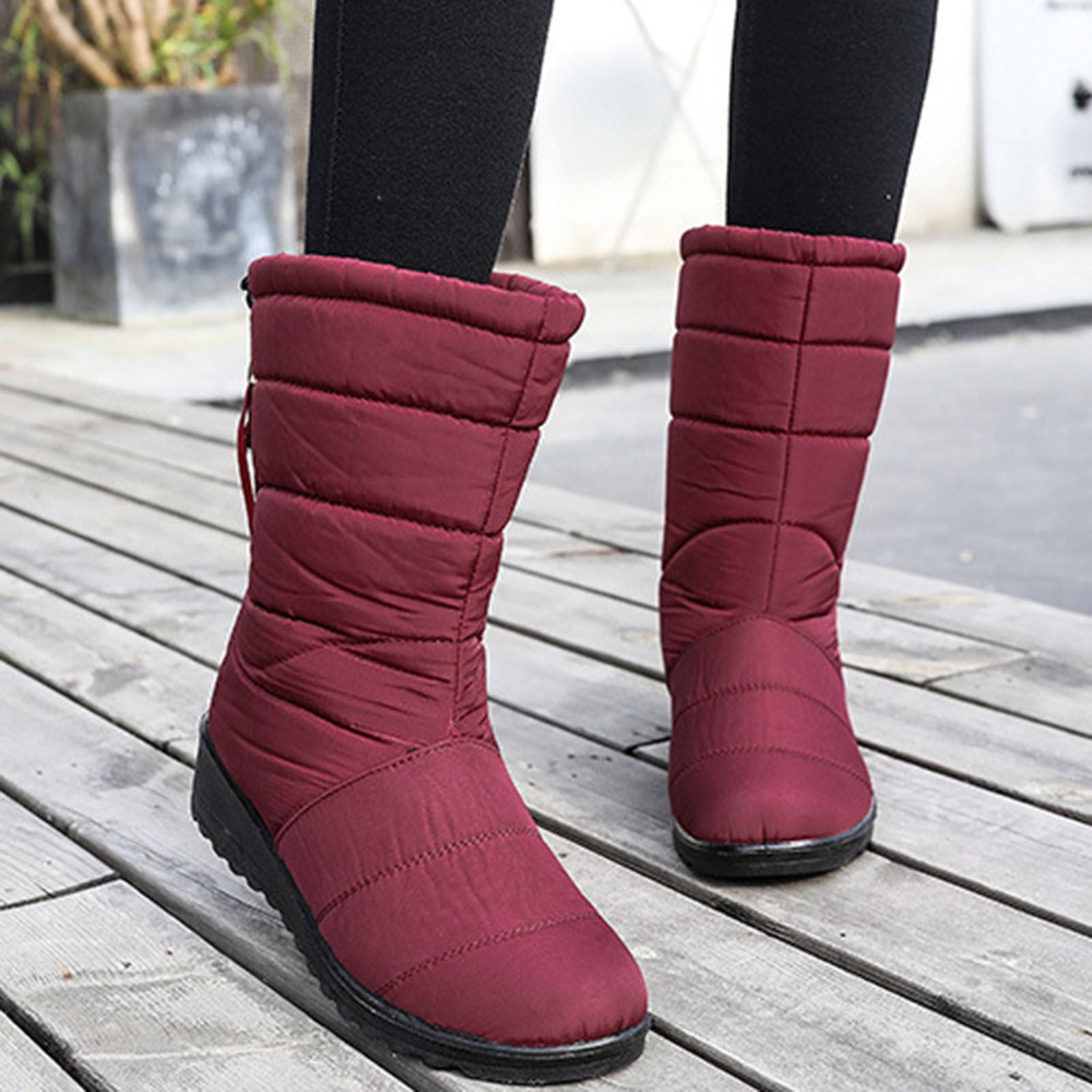 By name Bakery stewardess Snow Boots Clearance Ladies Winter High Tube Fringed Warm Waterproof Cloth Snow  Boots Lazy Shoes - Walmart.com