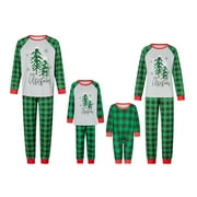 INEVNEN Family Matching Christmas Pajamas SetRomper/Christmas Tree Pattern Tops + Pants